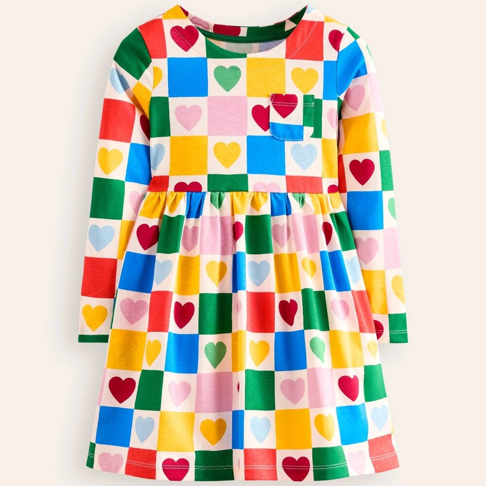 NWOT Mini Boden Long Sleeve Fun Jersey Dress - Picture 1 of 5